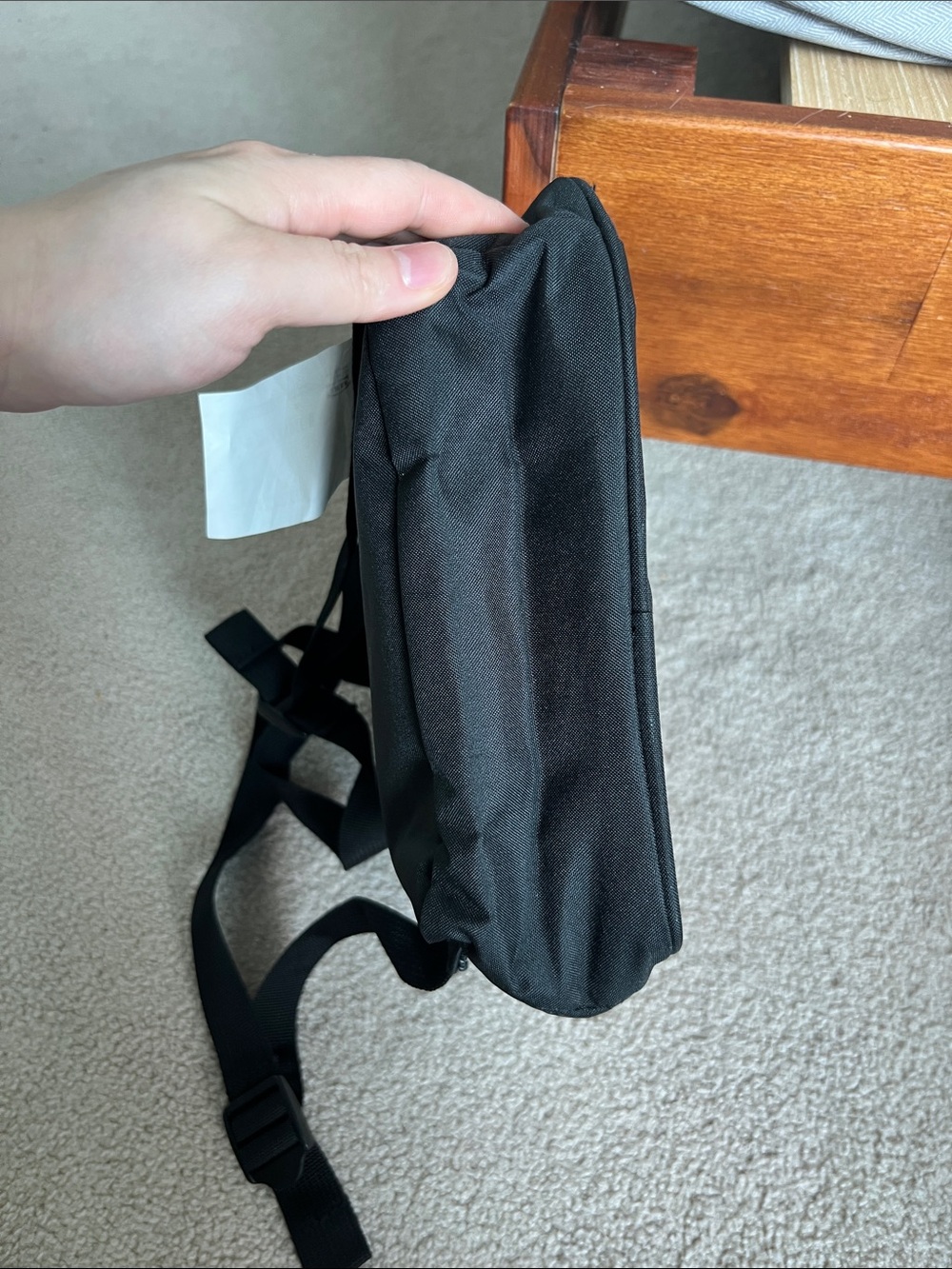 IKEA Black Minimalist Men's Backpack with Front Pocket - Picture 4 of 11